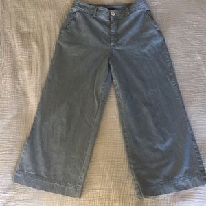 High waist wide leg pinstripe pants